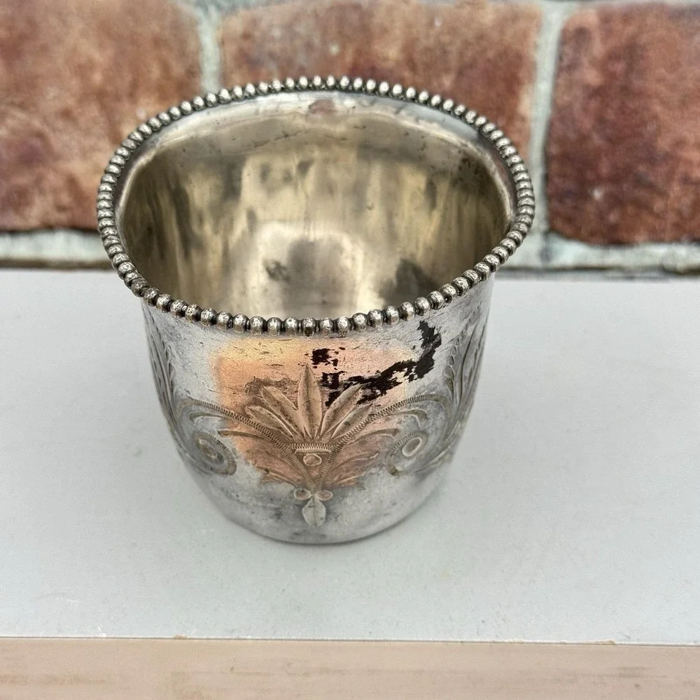 Antique Barbour Quadruple Silver Plate Etched Cup Hollowware 1892 Victorian 2168